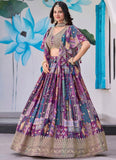 Woman wearing a colorful traditional outfit with a floral background