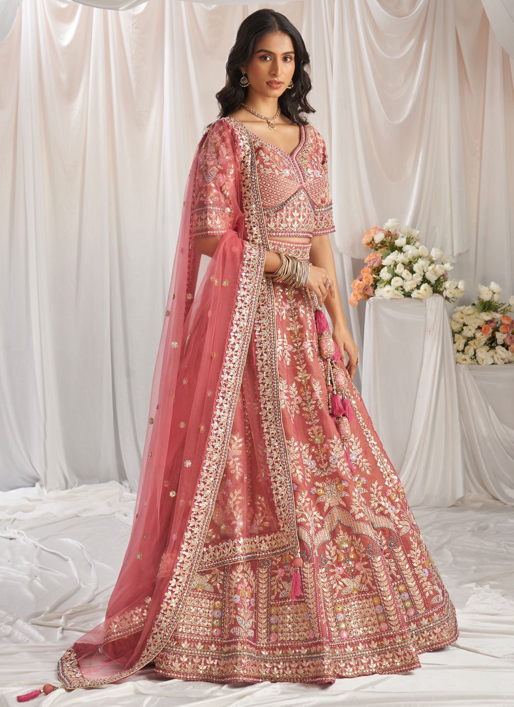 Designer Indian Lehenga with Gota Patti Work