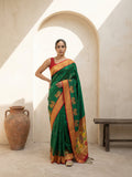 premium soft silk paithani saree with zari woven polka motifs