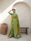 festive paithani saree with traditional woven zari detailing