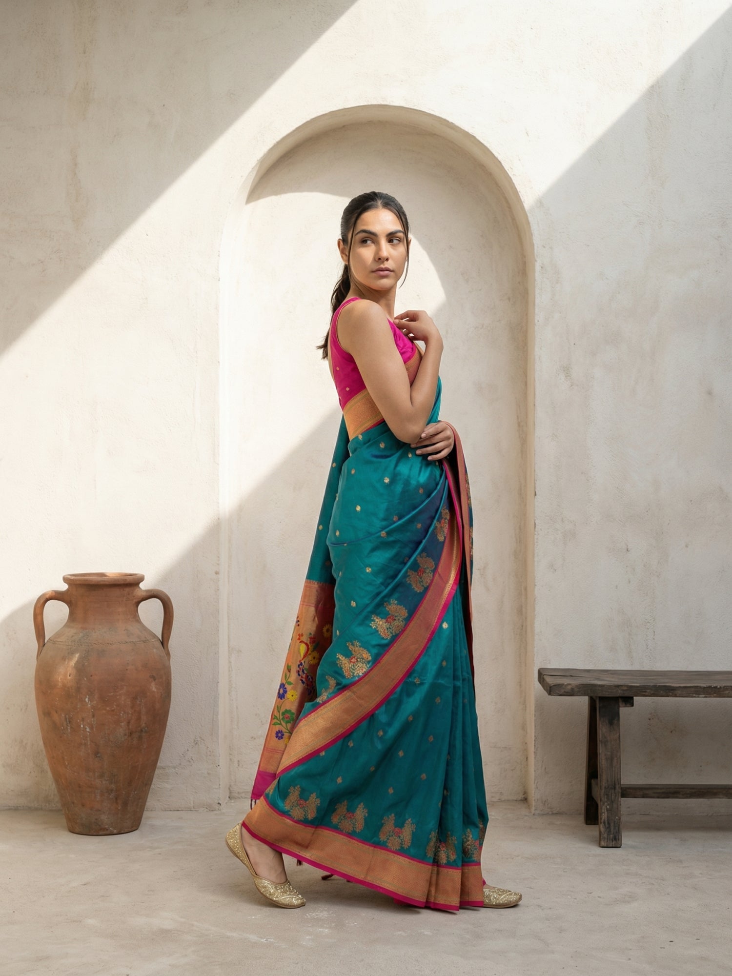 designer ethnic saree perfect for weddings and celebrations