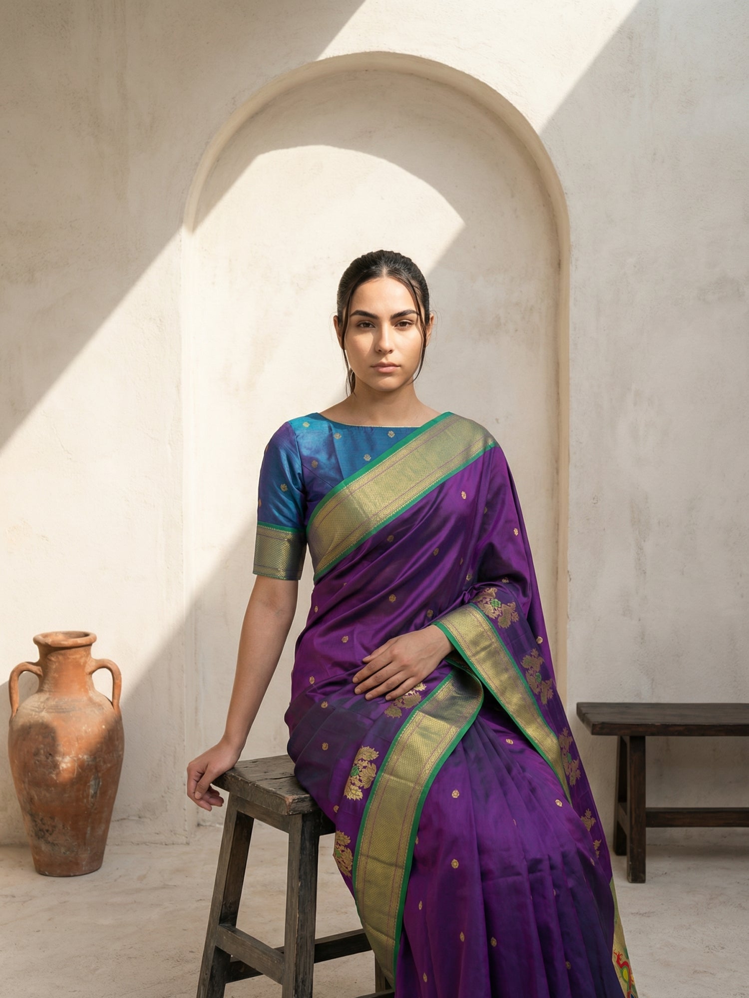 luxury soft silk saree with heritage paithani craftsmanship