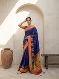 festive silk saree with rich woven traditional pallu
