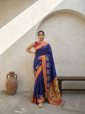 premium soft silk saree with zari woven polka motifs
