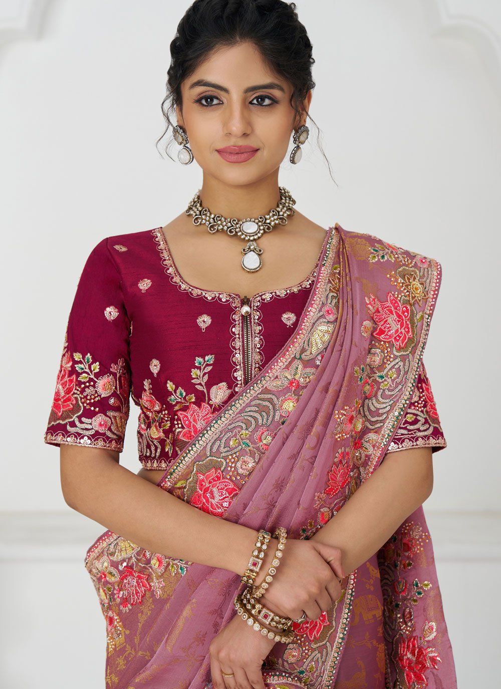 Ideal for wedding wear, engagement parties & festive events saree