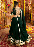 Green Mirror Embroidered Rayon Lehenga Choli for Navratri