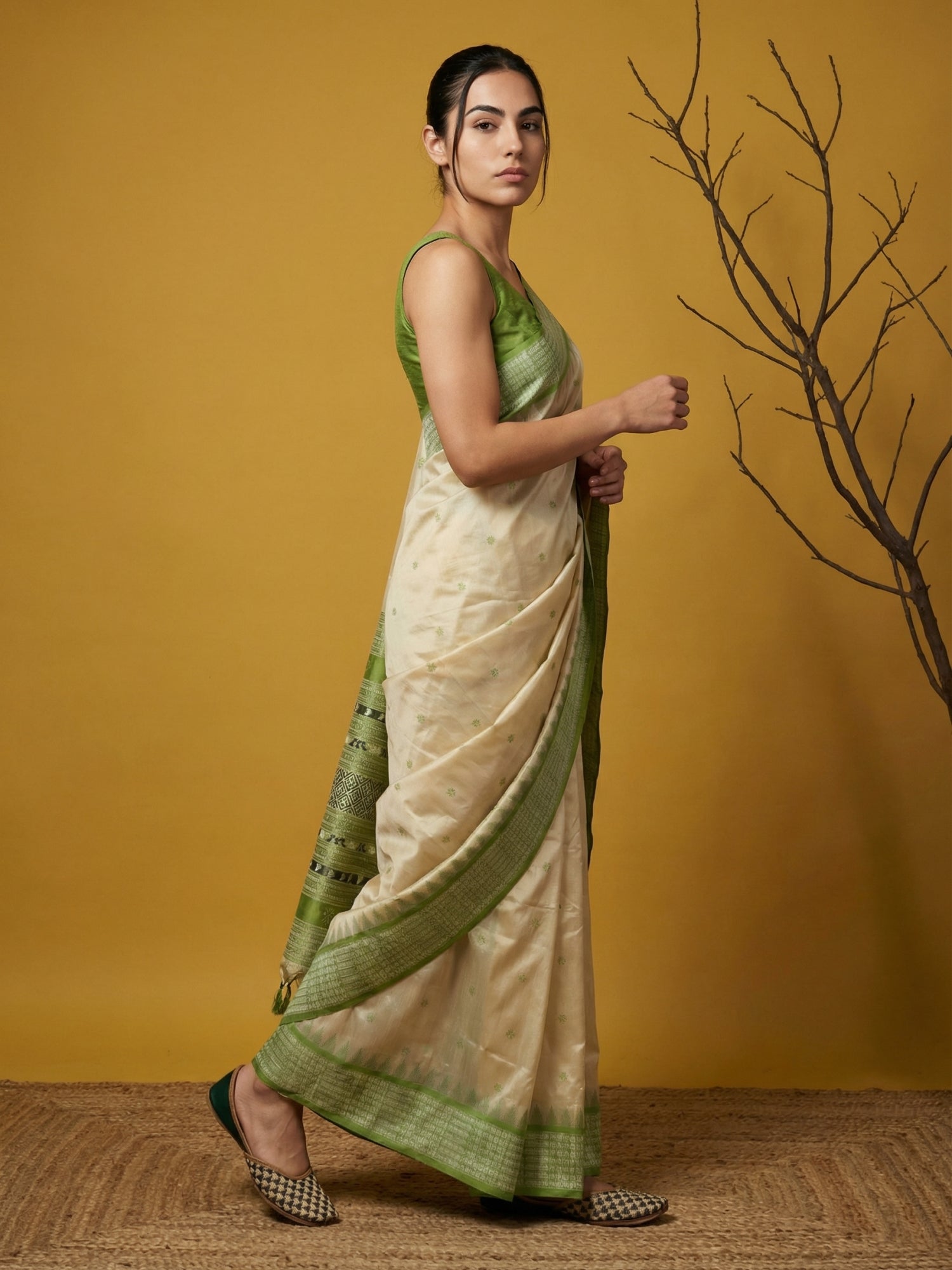 wedding wear pista green saree with graceful soft silk drape