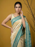 ethnic handloom silk saree with rich zari motif detailing