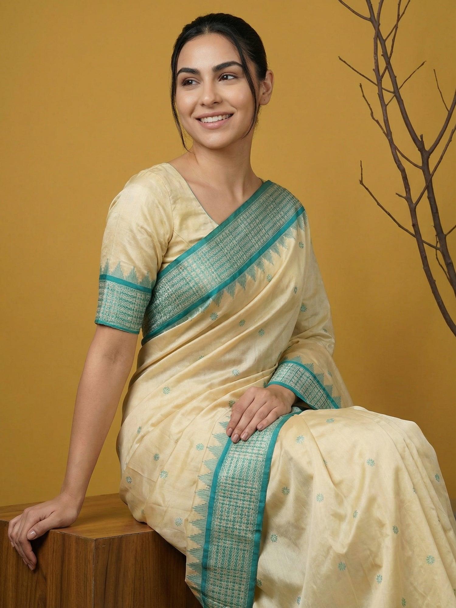wedding wear rama green saree with soft silk texture
