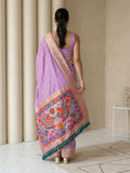 premium silk saree with meenakari work and artistic bird design