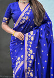 Violet Zari Woven Pichwai Silk Saree
