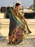 Green Tissue Paithani Zari Woven Saree
