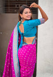 Magenta Pashmina Darbari Silk Zari Woven Saree