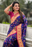Violet Paithani Jaal Silk Zari Woven Saree
