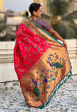 Pink Paithani Jaal Silk Zari Woven Saree