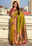 Mehendi Green Paithani Jaal Silk Zari Woven Saree