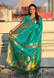 Sea Green Zari Woven Gudi Padwa Special Paithani Silk Saree