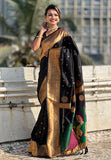 Black Zari Woven Gudi Padwa Special Paithani Silk Saree