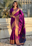 Wine Zari Woven Gudi Padwa Special Paithani Silk Saree