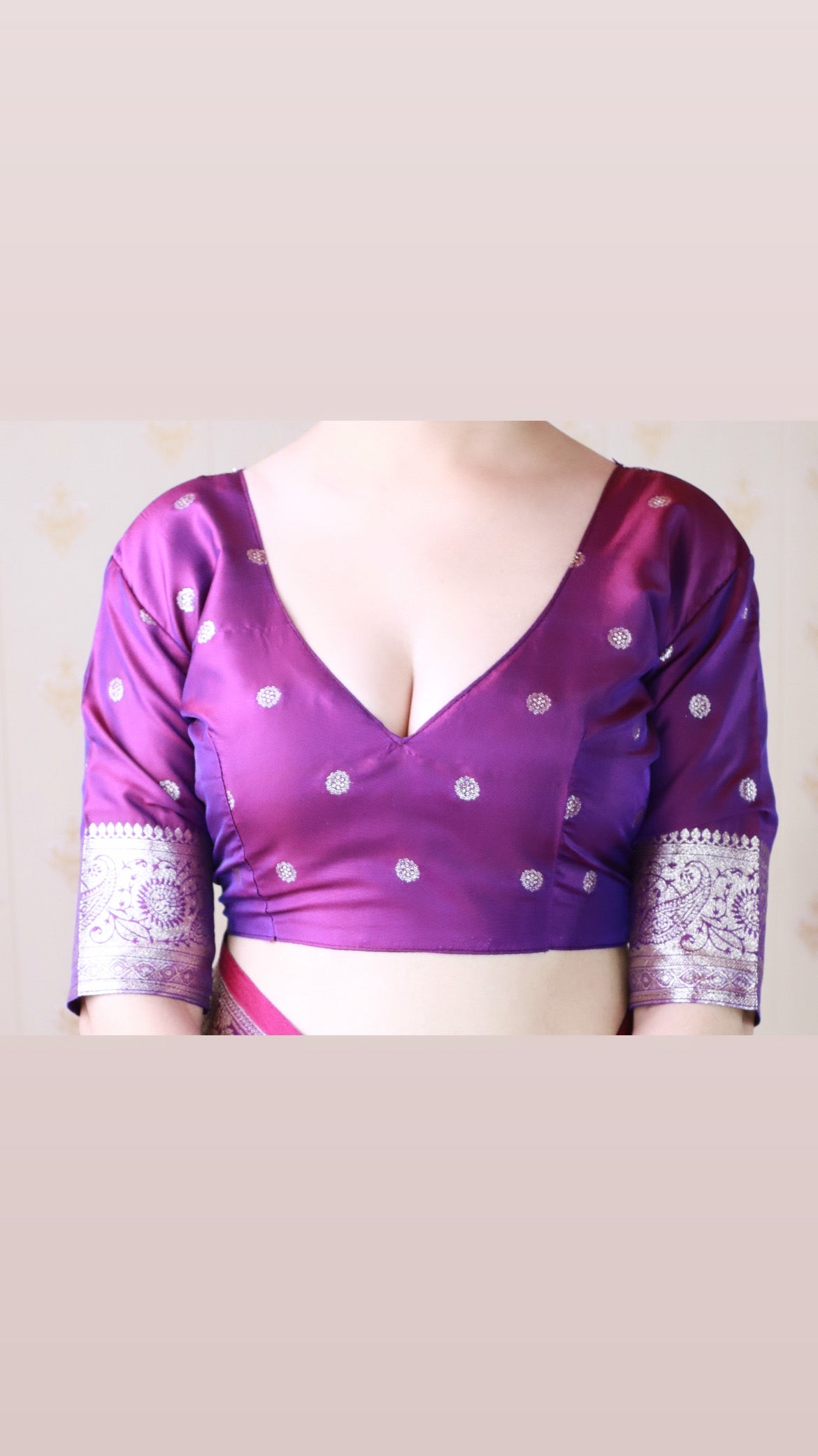 Purple Banarasi Soft Silk Silver Zari Woven Saree