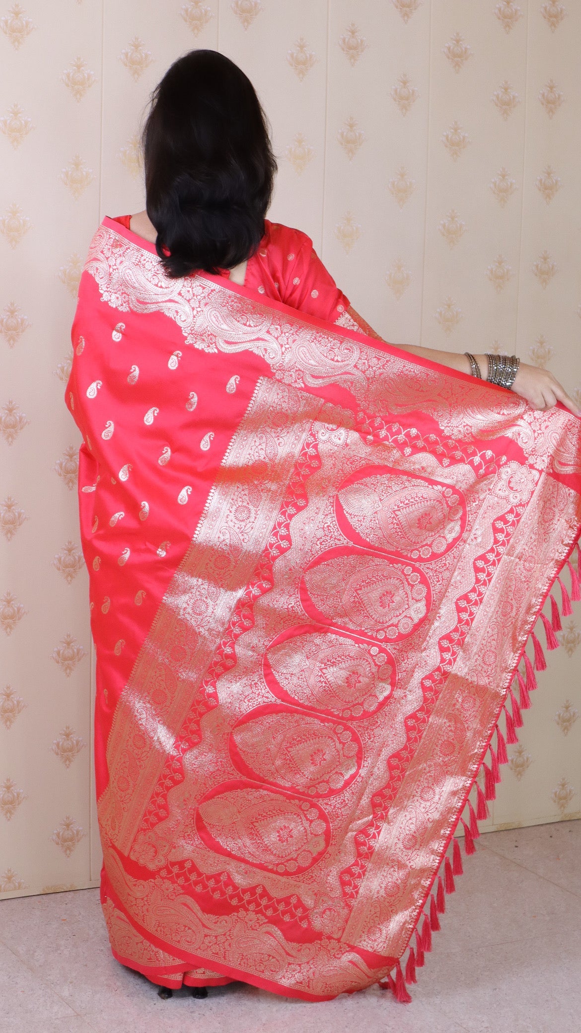 Pink Banarasi Soft Silk Silver Zari Woven Saree