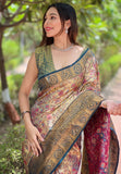 Navy Blue Original Dharmavaram Silk Traditional Zari Woven Saree