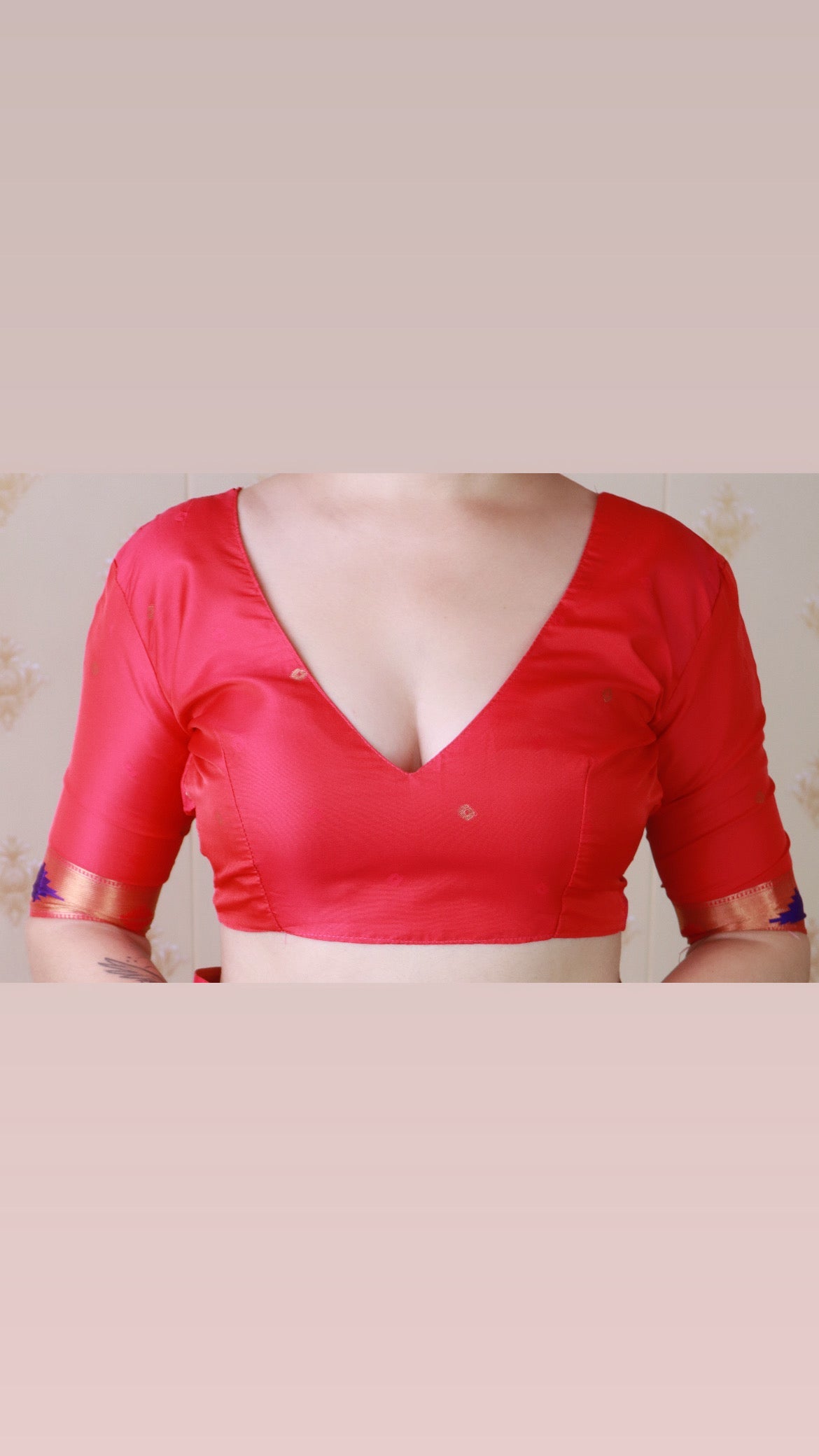 Baby Pink Bandhani Paithani Silk  Zari Woven Saree