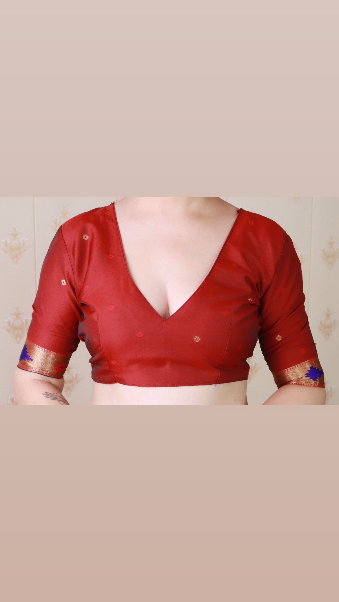 Wine Bandhani Paithani Silk Zari Woven Saree