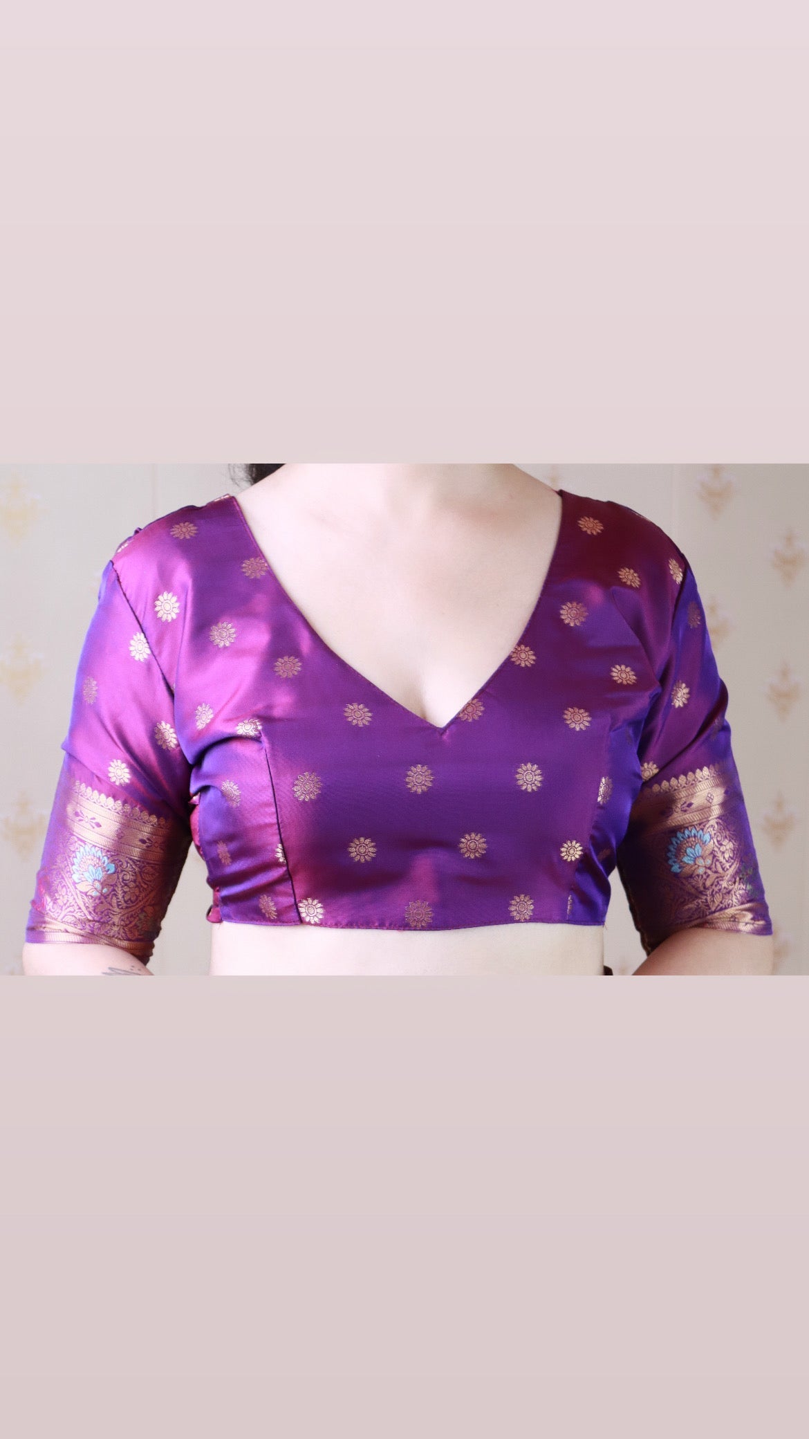 Purple Banarasi Jaal Soft Silk Gold Zari Meenakari Woven Saree
