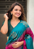 Pink Soft Silk Floral Border Contrast Zari Woven Saree