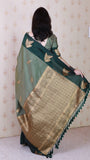 Grey Soft Silk Dusty Concept Floral Zari Woven Saree