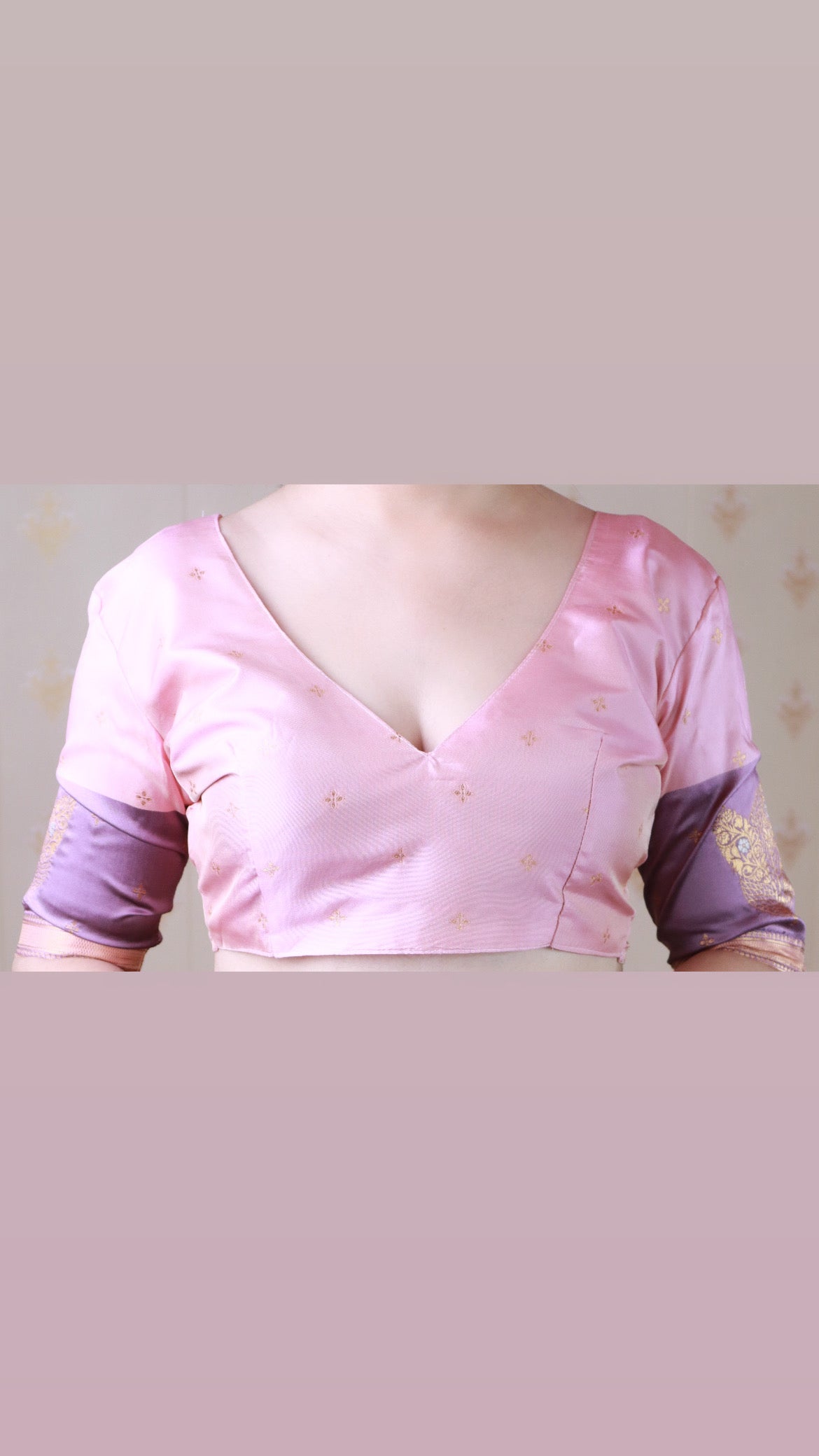 Baby Pink Soft Silk Dusty Concept Floral Zari Woven Saree