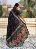 Black Baluchari Silk Zari Woven Saree