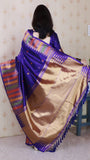 Violet Soft Silk Meenakari Zari Woven Saree with Temple Border