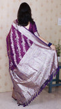 Purple Soft Silk Banarasi Jaal Meenakari Zari Woven Saree
