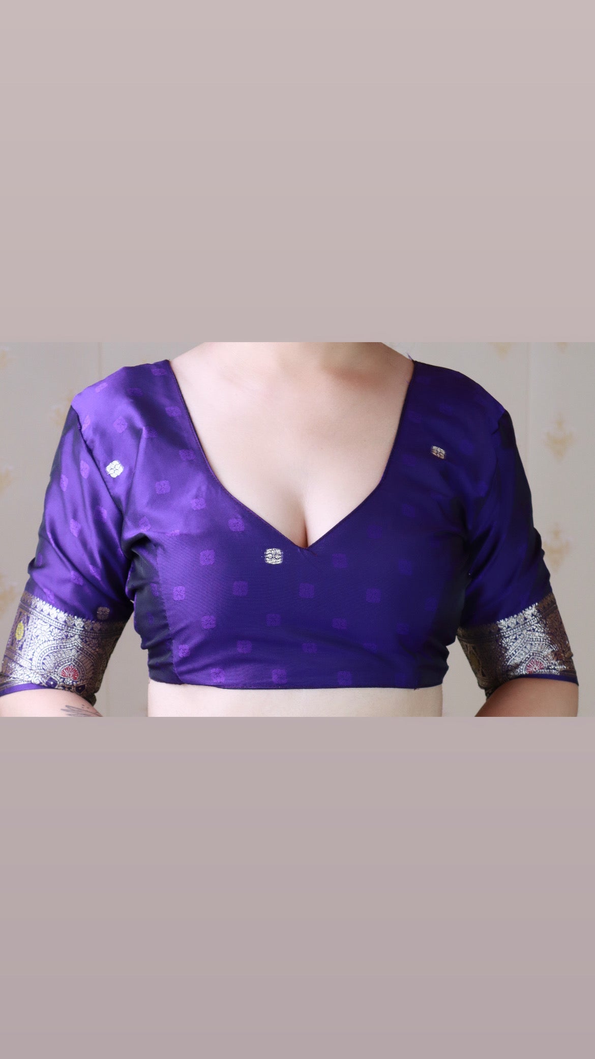 Violet Soft Silk Banarasi Jaal Meenakari Zari Woven Saree