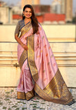 Lavender Soft Silk Saree with Flower Butta Meenakari Zari Woven Saree