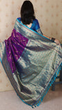 Purple Soft Silk Banarasi ZigZag Meenakari Zari Woven Saree