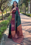 contrast border silk saree