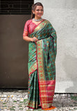 Green Soft Patola Silk Meenakari Zari Woven Saree