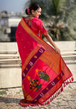 Pink Zari Woven Vitthala God Special Traditional Paithani Silk Saree