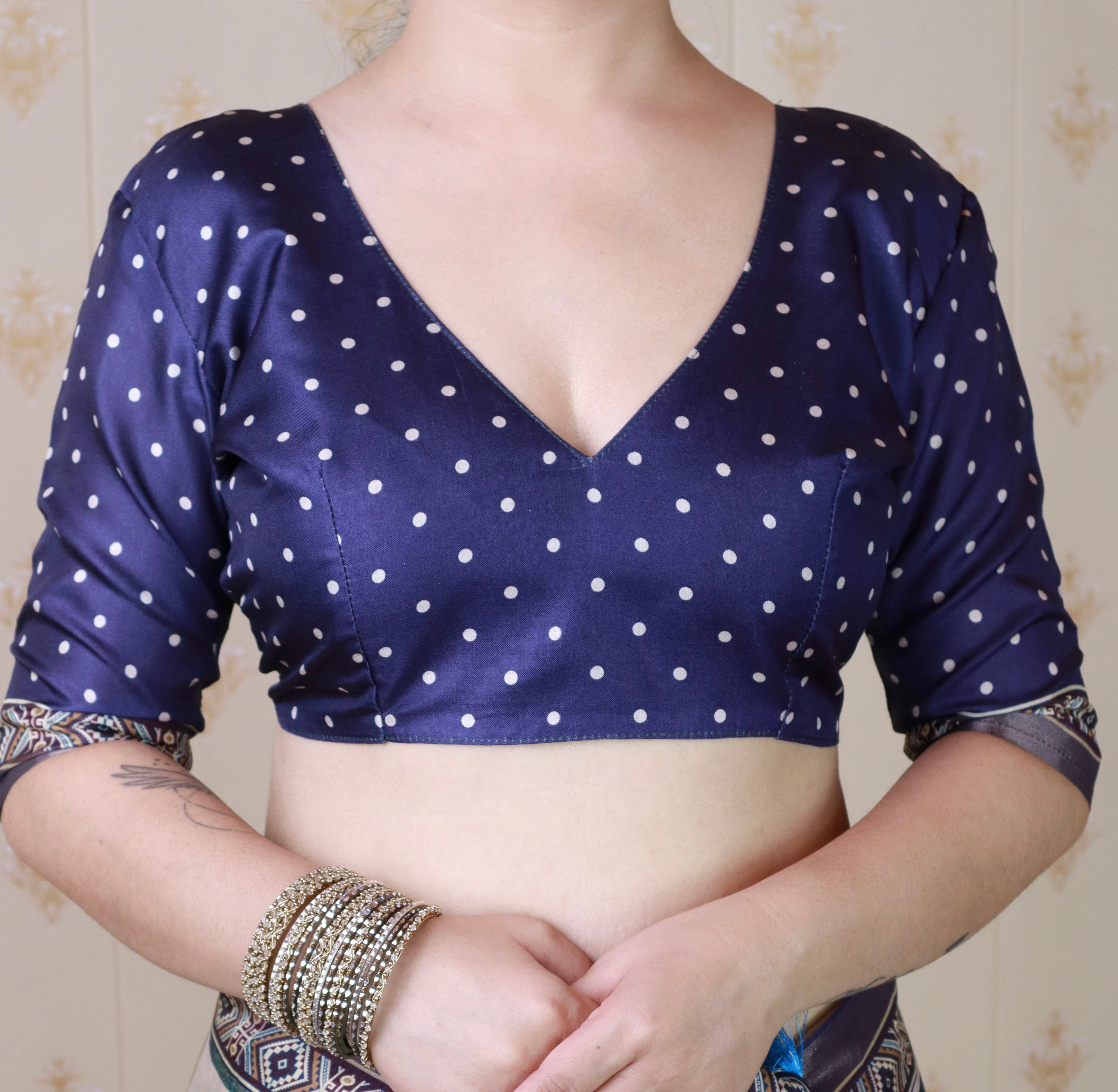 Blue Tussar Silk Bold Kalamkari Figure Printed Saree with Zari Woven Border