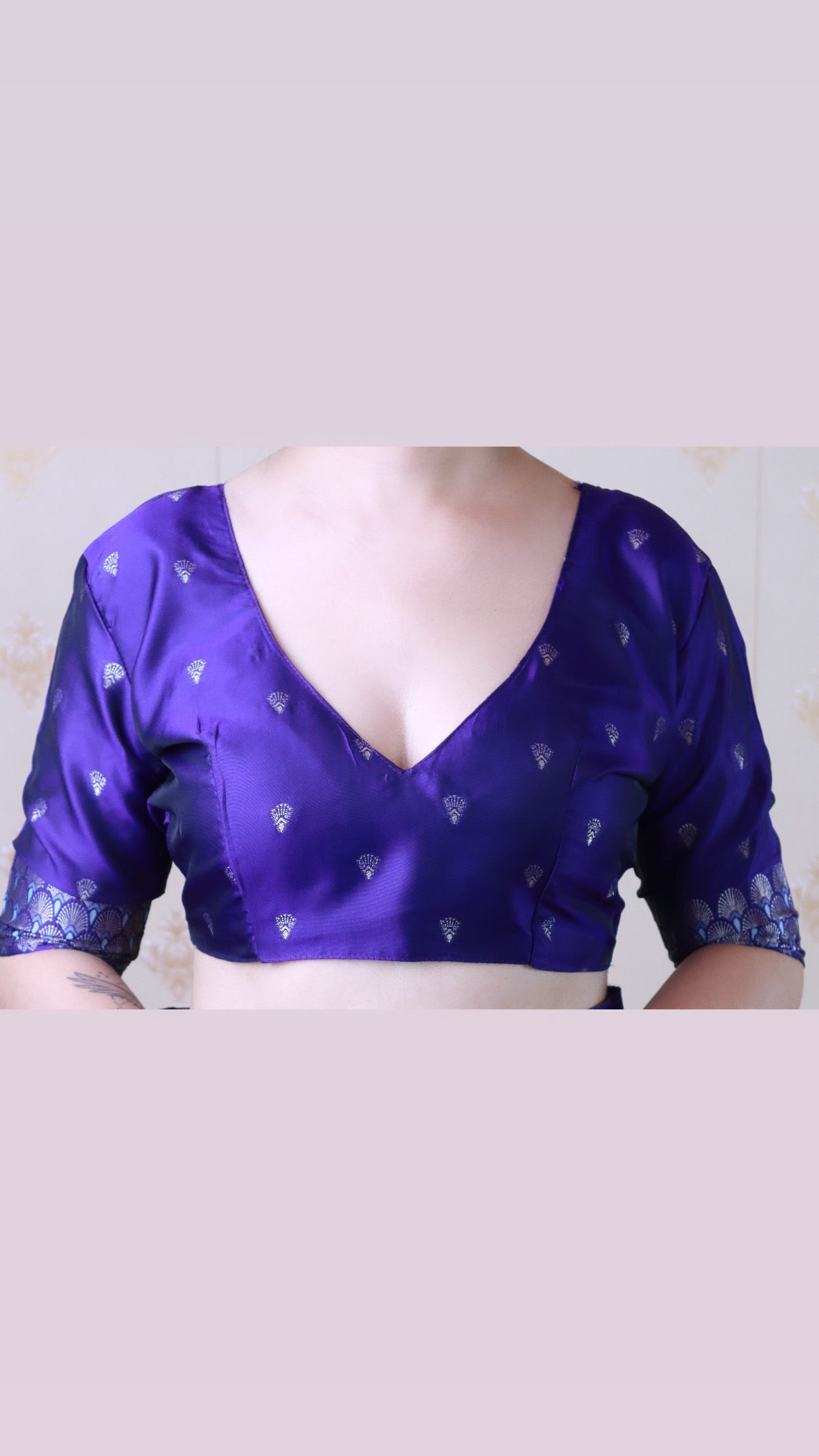 Violet Soft Silk Dual Zari Woven Saree with Bird Border