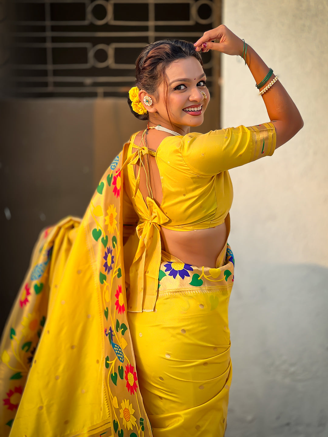 Yellow Big Border Paithani Silk Zari Woven Saree
