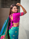 Green Soft Silk Pichwai Traditional Zari Woven Saree
