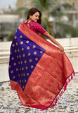 Violet Soft Silk Saree with Sunflower Butta Meenakari Zari Woven Saree
