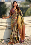Wine Original Dharmavaram Leheriya Silk Zari Woven Saree