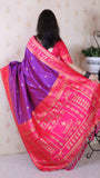 Purple Soft Silk Zari Woven Warli Art Traditional Saree