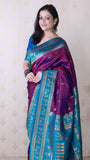 Purple Soft Silk Zari Woven Warli Art Traditional Saree
