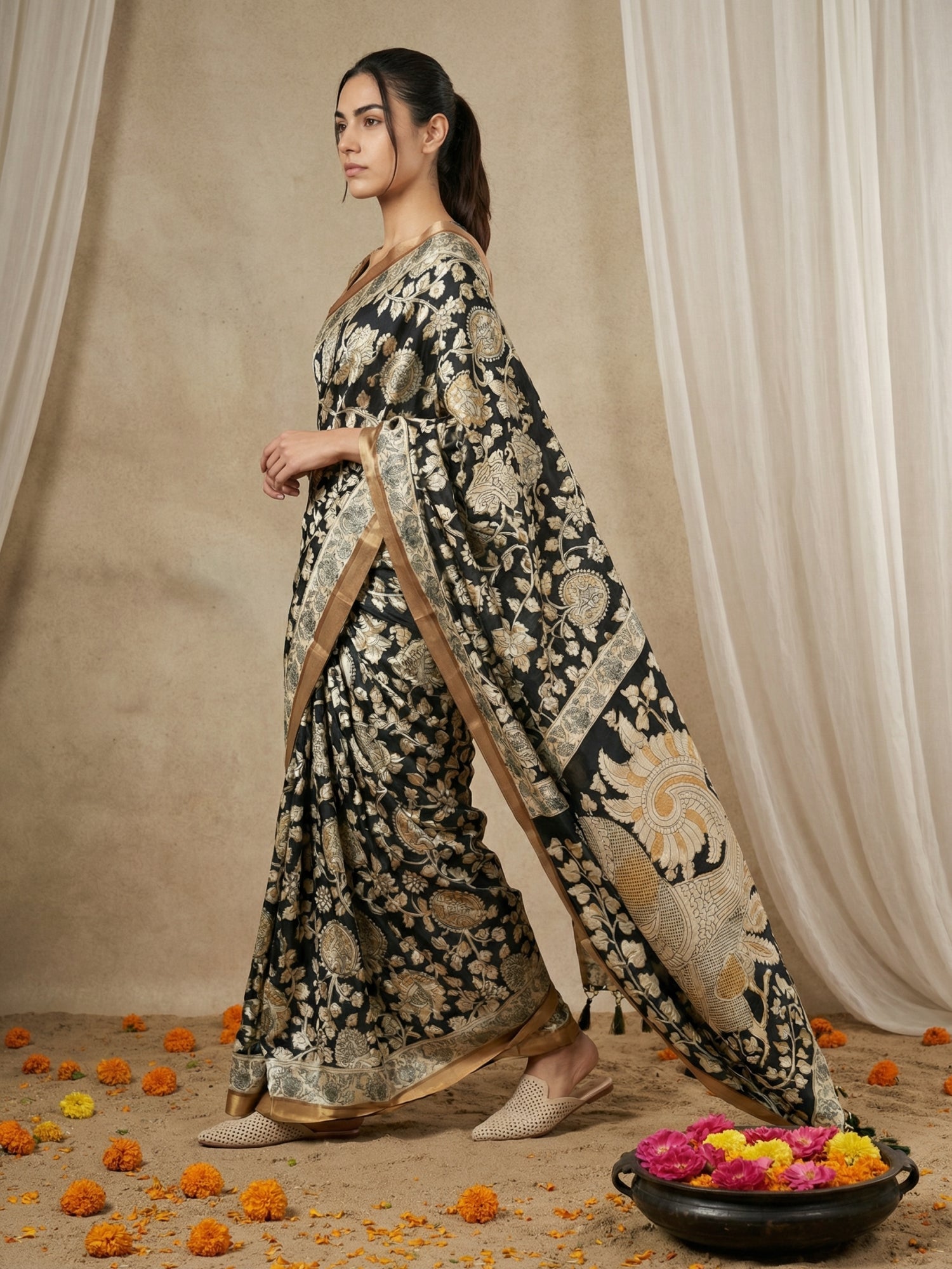 designer tussar saree perfect for weddings and cultural occasions